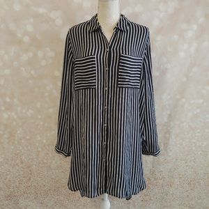 Long Black and White Striped Top